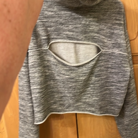 PINK by Victoria secret gray hoodie with ties and slit in the back size Large - Picture 3 of 5